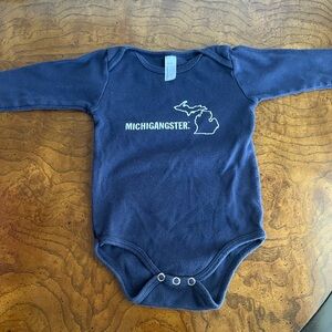 American Apparel Michigan Navy Blue Kids Bodysuit